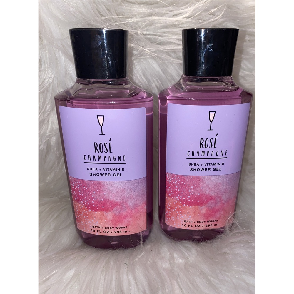 Bath & Body Works Rose Champagne Shower Gel 10 oz Shea + Vitamin E + Aloe 2x